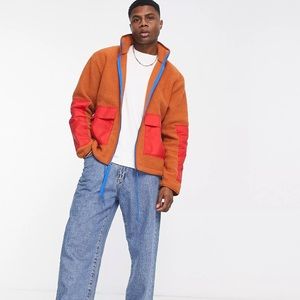 Nike Sport Essentials full-zip sherpa fleece jacket in brown NWT